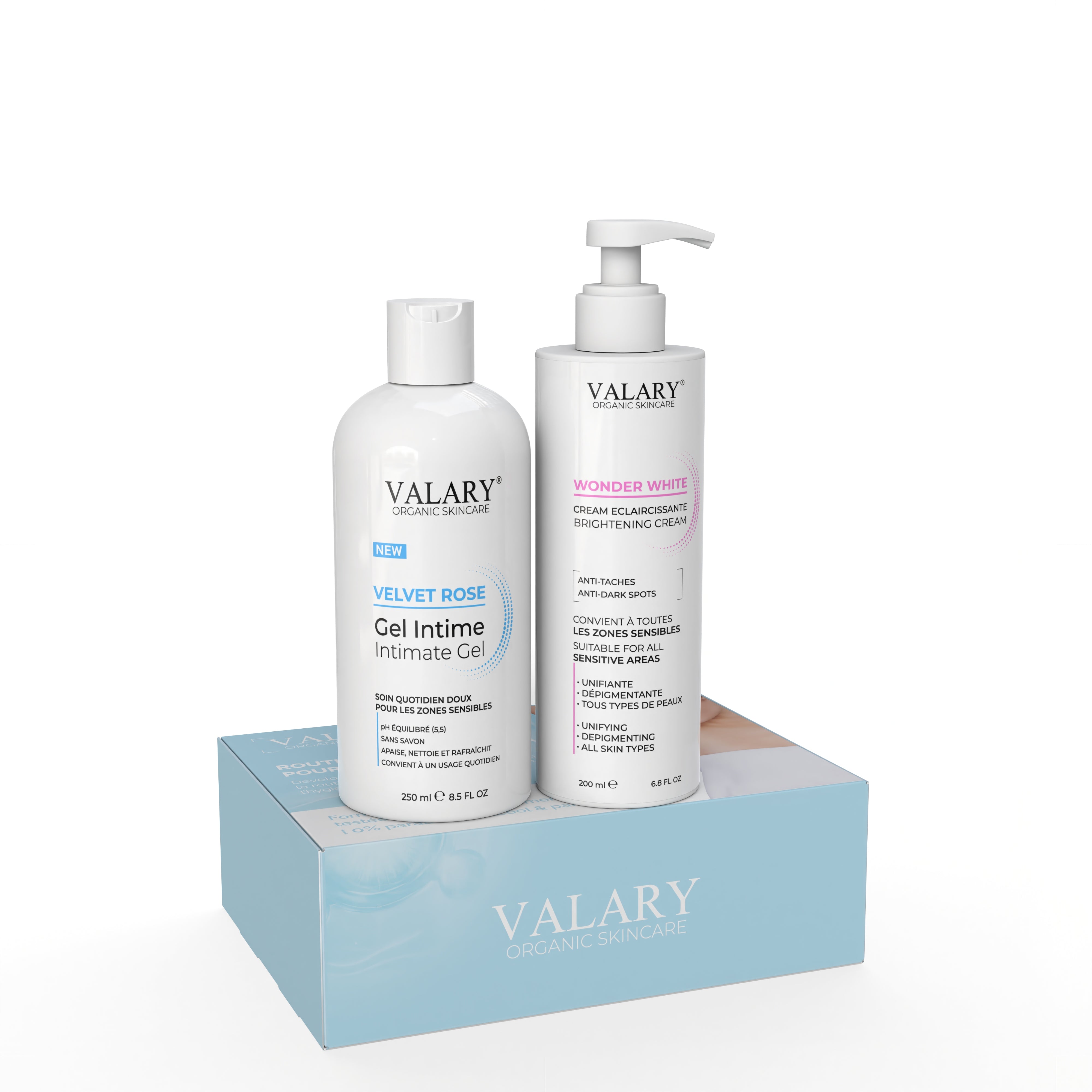 مجموعة الإشراقة للمناطق الحساسة – جل تنظيف + كريم تفتيح